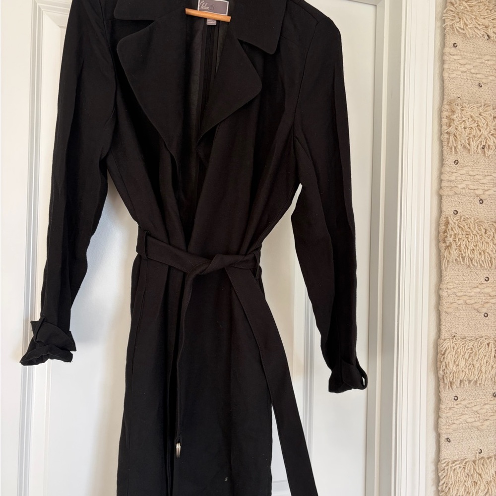 Chelsea28 Black Belted Trench Coat